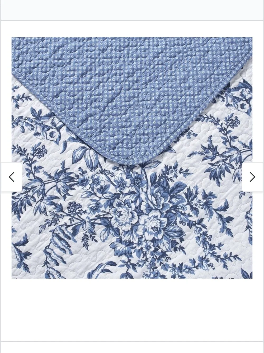 Blue Floral Quilt Set - Classic Cotton Bedding. Laura Ashley Bedford Blue Queen